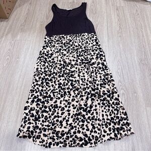 Seraphine Black and Cream Leopard Midi Dress